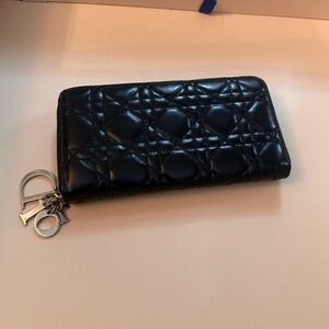 Dior
Dior Black Cannage Leather Lady Dior Zip Around Wallet